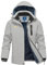 donhobo Damen Outdoor Winterjacke Winddichte Wasserdicht Softshell Jacke Warm Fleece Skijacke Funktionsjacke mit Abnehmbarer Kapuze, Hellgrau, XL