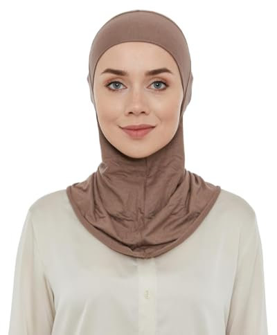 ihvan online, Hijab Unterkappe, Nackenabdeckung Unter Kopftuch Hijabs, Kopfbedeckungen für Frauen, Muslimischer Turban, Hellbraun