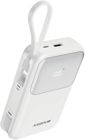 22,5W Power Delivery Schnelllade-Powerbank mit LED-Display Weiß
