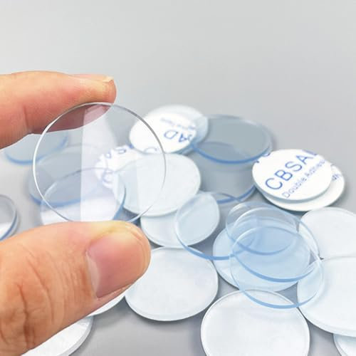 TSUOUKL Lot de 50 Tables en Verre, Patins antidérapants Transparents de 25 mm, Pinces en Caoutchouc pour Plateau en Verre, Tables Basses, établis,Points en Silicone antidérapants pour Tables à Manger