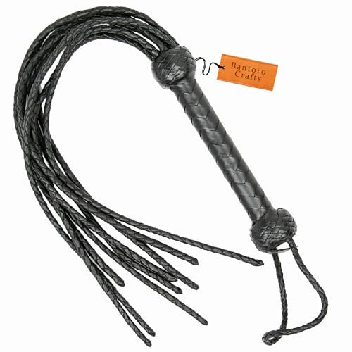 Schwarzes Leder Cat-O-Nine Tails Nine-Tails Leder Erotik Flogger Handgefertigte Leder Flogger Thuddy Flogger