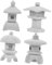 Happyyami 4Stücke Mini Statue aus Realistische Gartenfigur für Miniatur Ornament für Balkon Terrasse und Bonsai für Kreative Gartendekoration