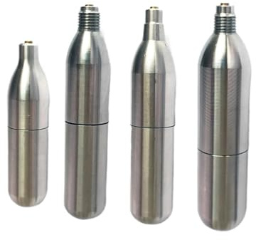 LZZYFPX Nachfüllbare Co2-Kartusche mit 3/8-24UNF-Gewinde for selbstgebrautes Soda-Bier, Saftball, wiederaufladbar, wiederverwendbar(8g unthread)