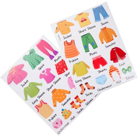 MOTHNUR 1satz Abnehmbaren Klebeetiketten Für Kleidung Kinderzimmer Material Einfach Anzubringen Für Organisation Von Kleidung Und Spielzeug