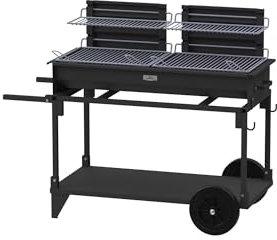 LE MARQUIER - Barbecue XL Double FOYERS avec Chariot