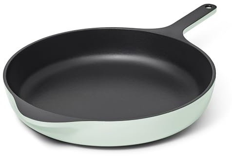 Caraway Cast Iron Skillet - 12” Enameled Cast Iron Pan With 3 Layer Enamel Coating - No Seasoning Required - Compatible With All Stovetops - Free From Forever Chemicals - Light Mist