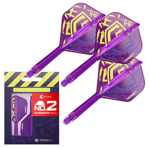 Target Darts Luke Littler World Champion K-Flex Flights und Schaftsystem, No.2 | The Nuke 2025 Edition K-Flex, All-in-One integrierte Flights und Schäfte (3er Pack) – Intermediate, 26mm