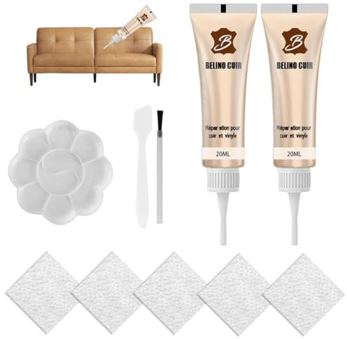 2025 Neuest Lederreparaturgel, Lederreparatur Creme, Leather Repair Gel, 40ML flüssigleder beige, Leder Reparatur Set, Flüssigleder Sofa Restaurator, Leder Reparatursätze für Autositze,Sofas(Beige)