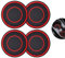 Car Cup Holder Inserts - DrbtldMZ 4PCS Red 2.75 Anti-Slip & Heat-Resistant Coaster Mats | Shockproof Plastic Insulation Cup Mats | Universal Car Accessories Interior for Cars/SUVs/Trucks