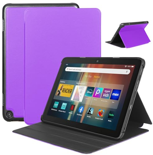 Case Fits 8 inch Tablet,Slim Soft TPU Back Smart Magnetic Stand Protective Cover,[Sleep/Wake](2024/2022/2020 Release)(Incompatible with iPad Samsung TCL 8inch tablet), Purple