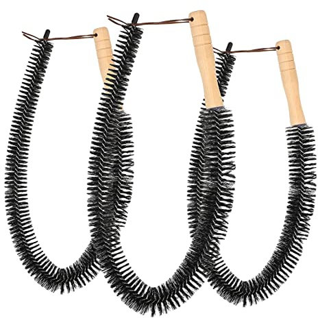 WRITWAA 3piezas Cepillo De Limpieza Multiusos Para Radiador Secadora y Lavadora Cepillo De Radiador Mango