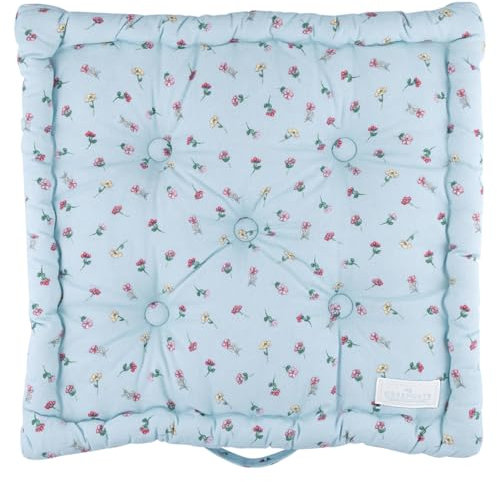 GreenGate Boxkissen Sitzkissen Lianca Pale Blue hellblau geblümt 50x50 cm