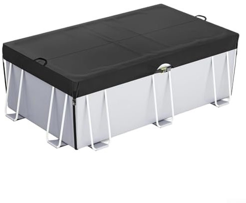 wenyouya Cubierta rectangular para piscina, lona solar Oxford impermeable 210D, reduce la evaporación, protección para todas las estaciones, color negro (5 x 8 pies/6 x 12 pies/10 x 7 pies/14 x 8 pies
