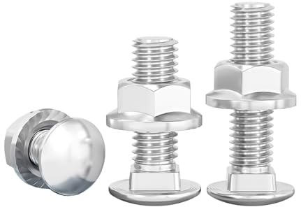 BACSHBY 20 Pezzi Bulloni a Testa Tonda Piatta Zincati M4x30 mm, Viti bullone con Dadi a Flangia Esagonale, Viti Fissa Carrozzeria con Collo Quadrato in Acciaio al Carbonio