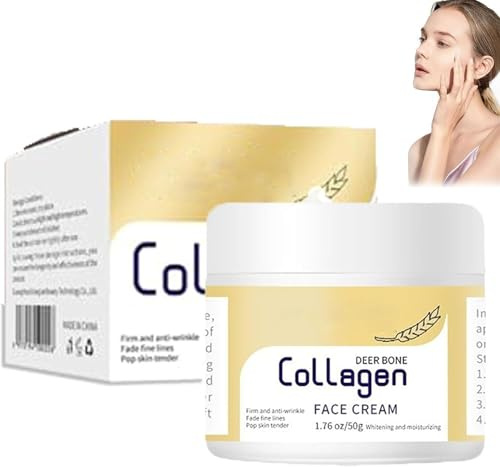 Neue Hirschknochen-Kollagencreme 2025, Feuchtigkeitsspendende und straffende Kollagen-Gesichtscreme, Anti-Aging-Gesichtscreme gegen Falten, für alle Hauttypen