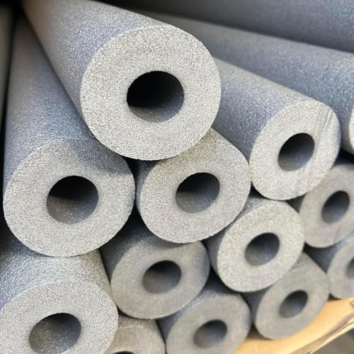 Rohrisolierung PE Ø 28 mm Stärke 20 mm grau voller Karton 25 Meter | angeschlitzt Isolierung Schaumstoff Isolierschlauch für Heizung und Sanitär