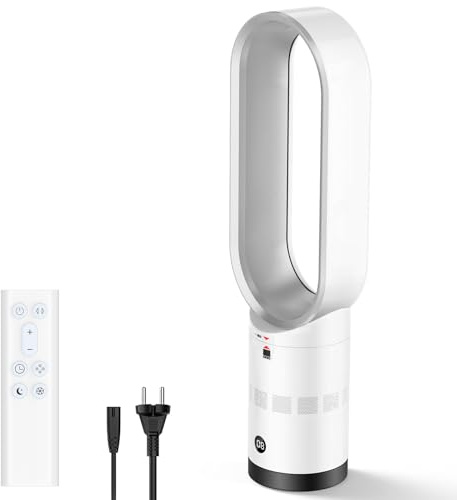 IERAKOR Rotorloser Turmventilator 60cm, Standventilator sehr leise | 10 Geschwindigkeiten, 90° Oszillation, 20° Neigung, Brushless-Motor, 9H Timer, für Schlafzimmer, Baby und Büro