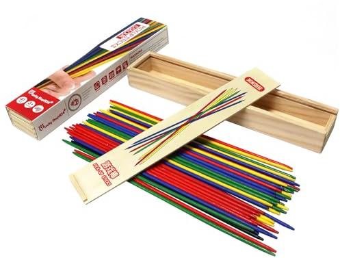 DOXISHRUKY Classic Wooden Thin Pick Up Stick Game 41 Pieces Fun Family Game Gift Idea 9.8 Inch Long