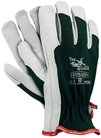 REIS Schutzhandschuhe Arbeitshandschuhe Lederhandschuhe Mechaniker (RLTOPER-GrREEN) (9)