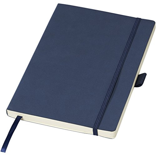 Marksman Revello A5 Notebook, Dark Blue, Soft Touch Cover, Elastic Closure, Pen Loop, Document Pocket, 80gsm Cream Lined Paper