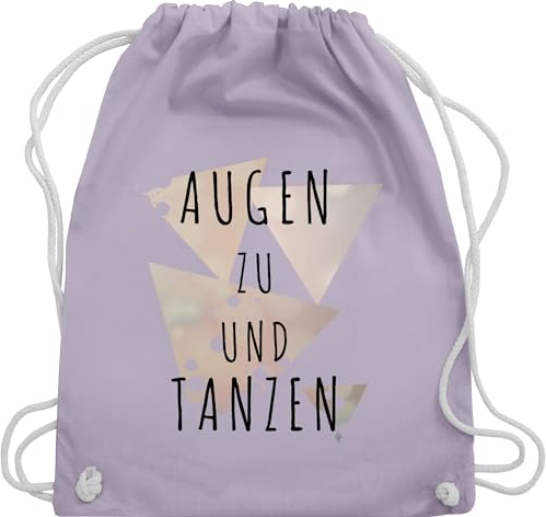 Shirtracer Turnbeutel Rucksack - Festival Zubehör - Augen zu und tanzen - Unisize - Pastell Lila - hipster bag festivalbeutel konzert tanz beutel tanzbeutel festival-bag festivals dance stoffrucksack