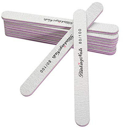 BlinkingNails 80/100 Nail File per Unghie Professionali Blocco Lima per Unghie, Disposable Sanding File e Tamponi Monouso per Unghie per Unghie Acriliche, Nail Buffer Block Blocco Tampone per Unghie