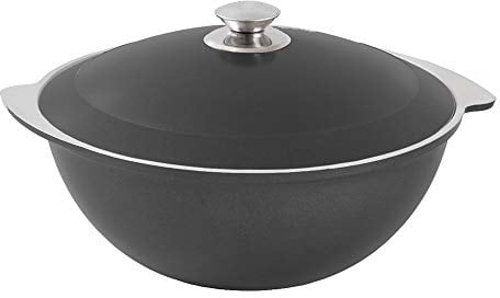 rukauf Kazan Kasan Cocotte en fonte d'aluminium 7 l Revêtement extérieur décoratif Noir