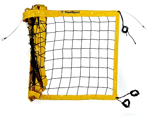 professionelles Netz für Beachvolleyball Volleyball 8.5m professionelles Netz zum Strandvolleyball Gelb Wetterfest Indoor Outdoor Garten Strand Sport