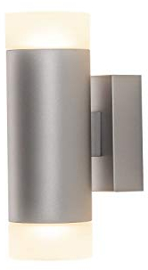 SLV Wandleuchte ASTINA zur Innen-Beleuchtung von Wänden, Treppen, Eingängen | Wand-Strahler, Wandlampe, Up- and Down-Light, Innenleuchte, Design-Leuchte, Flurlampe | 2x GU10, max. 10W, grau