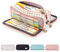 Large Storage Pencil Case with 3 Compartments for Girls and Boys, Big Capacity Aesthetic Pencil Bag 3 Deckers School Supplies,Pink Lattice