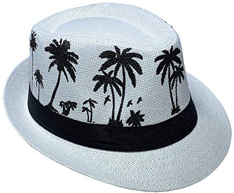 COMVIP Respirant Chapeau de Soleil Panama en Paille Eté Mariage Déguisement Arbre Blanc