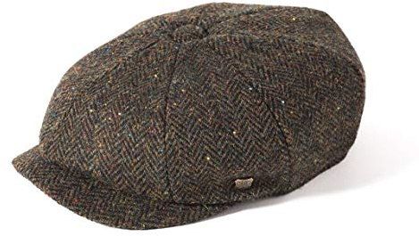 Failsworth Harris Tweed 'Carloway' Bakerboy/Newsboy Cap (7 1/8, Pattern 3003 Brown Fleck)