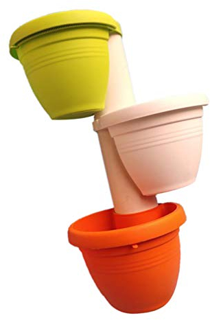 HEMOTON 3 Stück Plastikpflanze Blumensämlinge Kinderzimmer Topf Pflanzer Sukkulenten Behälter Samen Starttöpfe mit Standstange Hängen Pflanzer Dachrinne Fallrohr Auslauf Blumentopf S