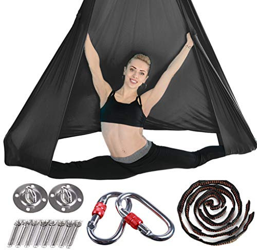 Brinny Yoga DIY Silk Pilates Premium Aerial Silks Equipment Aerial Yoga Tuch Aerial Silk elastische Yoga Hängematte mit Stoff Zubehör 5 Meter