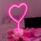 buywin Pink Heart Neon Sign, Battery&USB Powered LED Neon Table Lamps, Love Heart Shaped Neon Decor for Wedding Bedroom Birthday Party Valentines