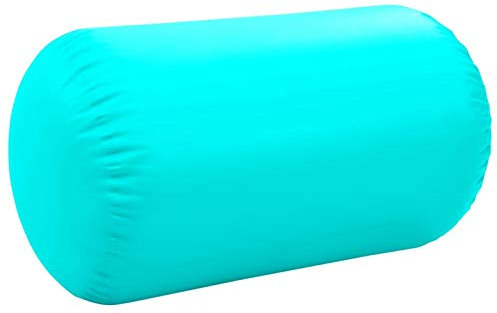 Festnight Aufblasbare Gymnastik-Rolle mit Pumpe Air Roll Yoga Roll Gym Air Barrel Übung Spalte 100x60 cm PVC Grün