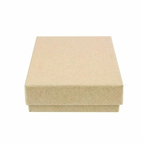 Emartbuy 24 Stück Braun Karton Schmuck Anhänger Boxen Ring Boxen Geschenkbox für Jubiläen Hochzeit Geburtstag Größe - 9cm x 9cm x 3cm