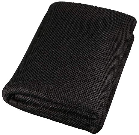 ANCLLO Tissu grille d’enceinte en maille (sans toile de rotin) étanche à la poussière pour boîtier audio - Noir, 50 x 140 cm