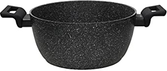 Tognana Authentika, Casseruola 2 manico da 24 cm, alluminio, nero, Made in Italy