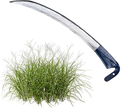 KADAX Faucille de jardin en métal, faucille, faucille pliante, faucille pour plantes sauvages, faux, faucille de jardin, faucille à herbe, faucille à feuilles, faucille à main, petite faucille (80 cm)