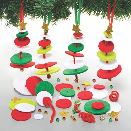 Baker Ross Christmas Tree Stacking Kits – Pack of 6, Kids Christmas Tree Decoration Kits (FC174)