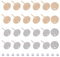 SUPERFINDINGS 24 Stück 2 Farben Gehämmerte Messing Ohrstecker 10mm Flach Rund Ohrstecker Echtes Gold Platiniert Kreisscheibe Ohrstecker Für DIY Ohrringe Bastelzubehör Stift: 0.6mm