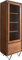 DELIFE Glasschrank Stonegrace Akazie Braun Steinfurnier 55x180 cm 1 Tür 2 Schübe V-Fuß Schwarz