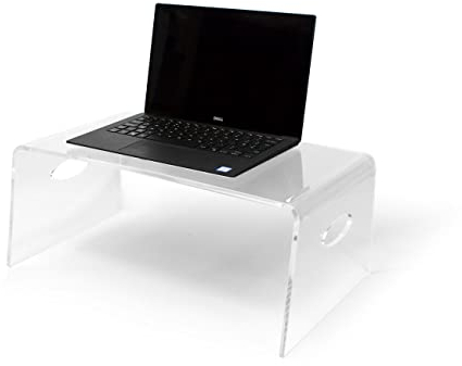 Over Lap Table, Laptop Bed Tray Table, Breakfast Table Acrylic Hygienic Easy Clean (Clear)
