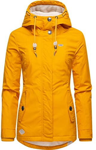 Ragwear Damen warme kurze Winterjacke mit Kapuze Monade Intl | Länge: po-bedeckend | Wärmegrad 3 von 3 – warm gefüttert | wasserabweisend | große Kapuze | für den Winter