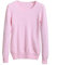 Pull à col rond pour femme 30 % laine - Pull décontracté extensible pour l'automne et l'hiver - Rose pâle - XL