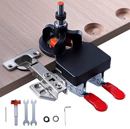 35mm Scharnier-Bohrschablone Türschrank-Scharnierlehre verdeckte Scharnierlehre für Türschränke Dübel Jig Bohrer Führung Locator Mit Befestigungsvorrichtung Präzise für DIY Holzbearbeitung
