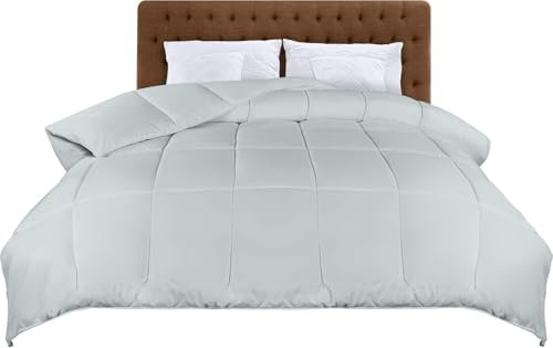 Utopia Bedding Leichte Bettdecke 135x200 cm, Steppdecke 200 GSM mit Polyesterfüllung, weiche Sommerdecke mit Ecketiketten, Ersatzdecke genäht (Hellgrau)