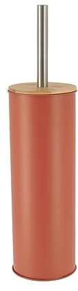 TENDANCE Brosse WC avec Support en métal Terracotta et Couvercle Bambou