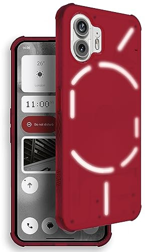 TUDIA SKN kompatibel mit Nothing Phone (2) Hülle, [Verstärkte Ecken] Stoßfest Anti-Vergilbung Dünn Semi-Transparent Matt TPU Schutzhülle für Nothing Phone (2) Handyhülle - Mattiertes Rot